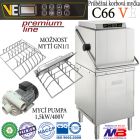 Košová průběžná myčka C66VE, profesionální myčka ELFRAMO s mycí pumpou 1,5kW/400V
