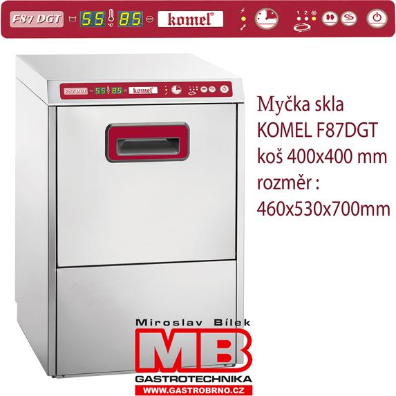 Profi myčka skla a drobného nádobí 3,3kW 230V digitální panel kulatý koš 400mm FR87DGT