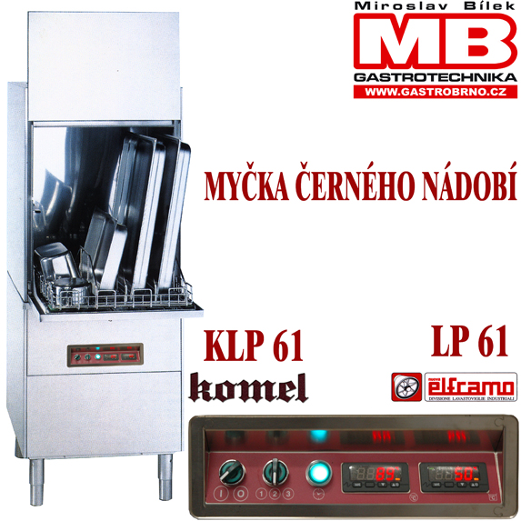Elektrická myčka KOMEL na černé nádobí - max.výška nádobí 680 mm max.10,5kW/400V KLP 61/LP61