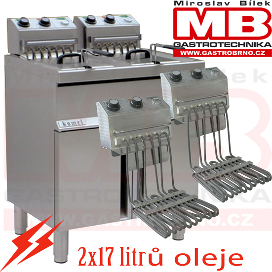 Elektrická fritéza dvoukošová 2x17L příkon 20kW/400V KESD20/20kW