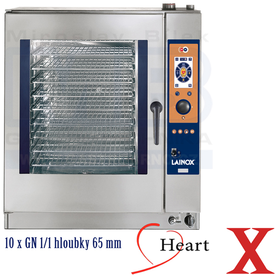 Elektrický konvektomat Lainox Heart 10xGN1/1 70 mm nástřik 16kW/400V HVE101X