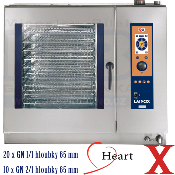Konvektomat elektrický Lainox Heart 20 x GN 1/1 10 x GN 2/1 70 mm HME102X