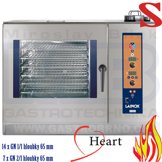 Plynový konvektomat Lainox Heart 7xGN2/1 14xGN1/1 70 mm nástřik 20kW HVG072S