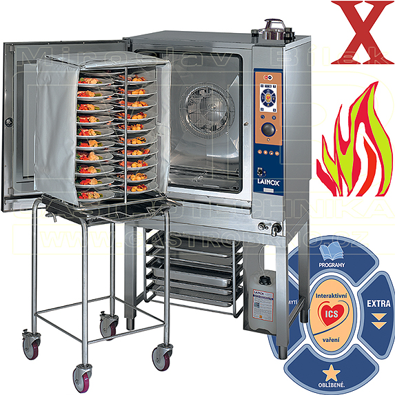 Plynový konvektomat Lainox Heart 20xGN1/1 10xGN2/1 70 mm nástřik 27kW HVG102X