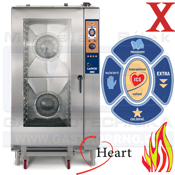 Plynový konvektomat 20xGN1/1 70 mm, bojler HMG201X Lainox Heart X
