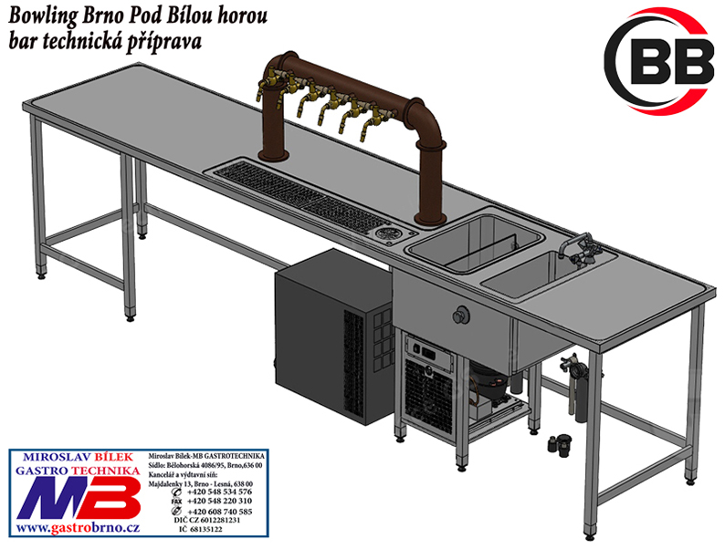 Bowling Brno Bílá hora výčepní zařízení v baru
