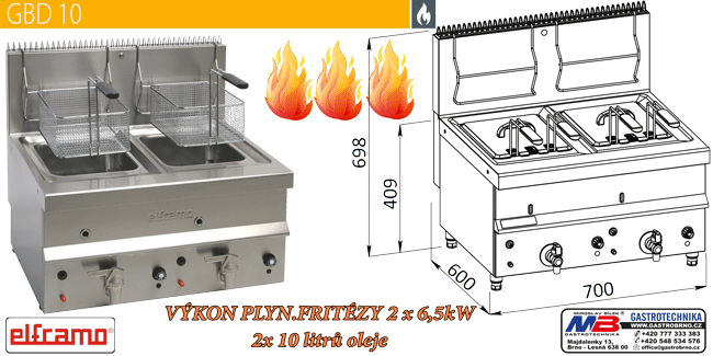 Plynová fritéza stolní GBD10 ELFRAMO