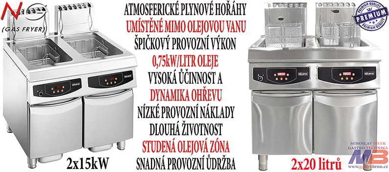 Plynová fritéza NG S 2020 s výkonem 30kW