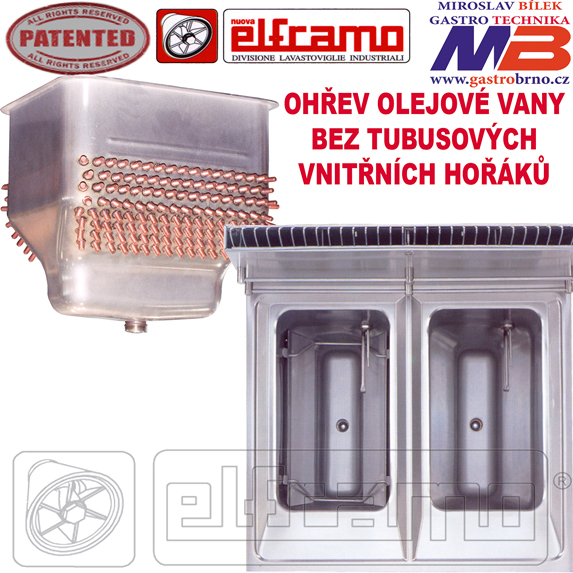 Patentovaný ohřev plynové fritézy ELFRAMO