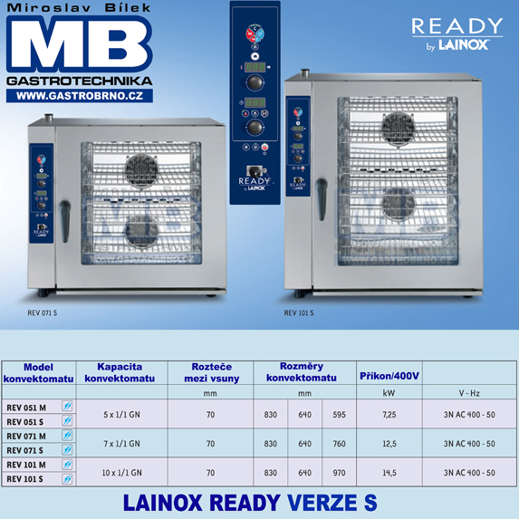 Konvektomaty READY LAINOX REV 071S REV 0101 S