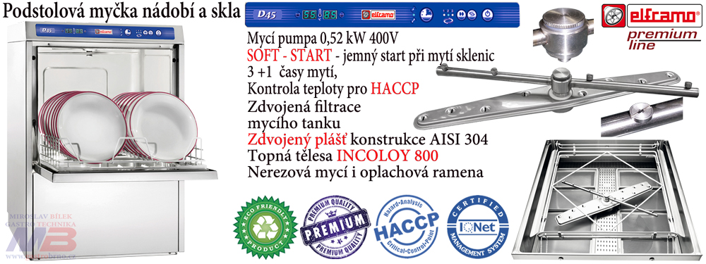 Profi myčka D45DGT ELFRAMO myčka nádobí a skla Profi myčka D45DGT ELFRAMO