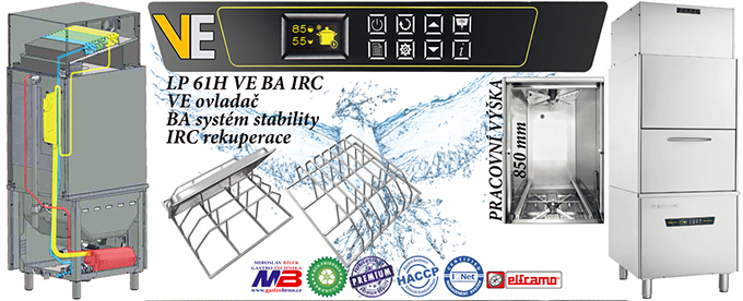 Myčka provozního nádobí LP61H VE BA IRC s rekuperací