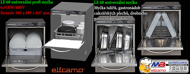 Univerzální gastro myčka LE60, profi myčka nádobí LE 60 LE60 mycka cerneho nadobi podstolova mycka nadobi