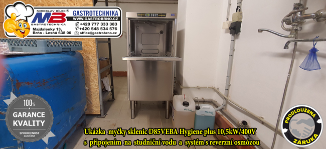 Myčka skla D85VEBA Hygiene Plus s revezní osmózou