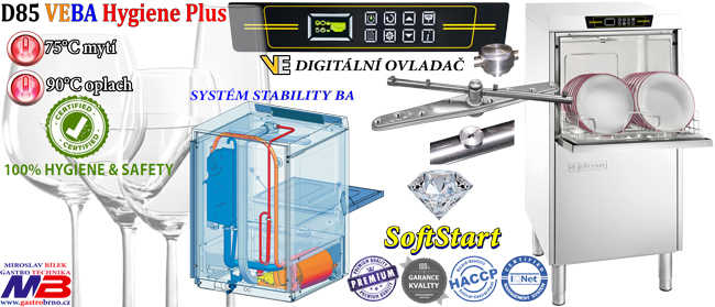 Profi mycka D85VE BA Hygiene plus bezpecne myti sklenic