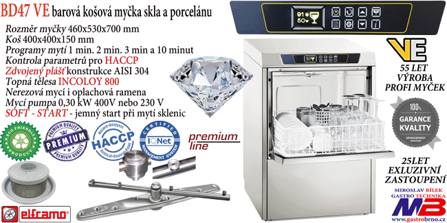 Profi myčka D47VE myčka s předním plněním