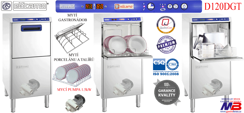 D120DGT univerzální myčka nádobí a drobného provozního nádobí