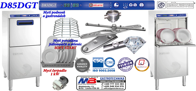 Profi myčka nádobí D85DGT ELFRAMO myčka sklenic a jídlonosičů Profi myčka talířů D85DGT ELFRAMO myčka sklenic