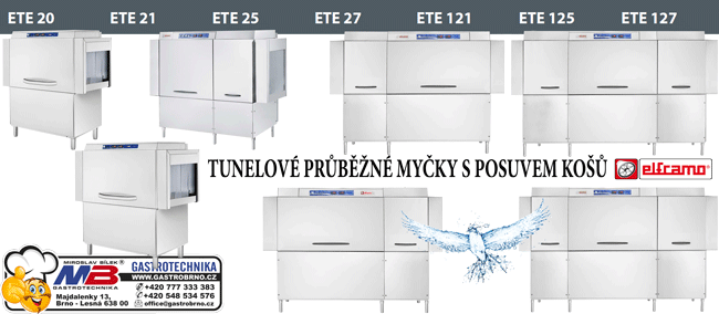 Průběžné myčky ETE ELFRAMO tunelové myčky ELFRAMO s posuvem košů Průběžné myčky ETE ELFRAMO tunelové myčky ELFRAMO
