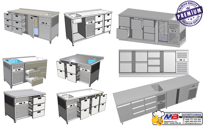 Chlazené nerezové stoly gastro a chlazené stoly výčepní