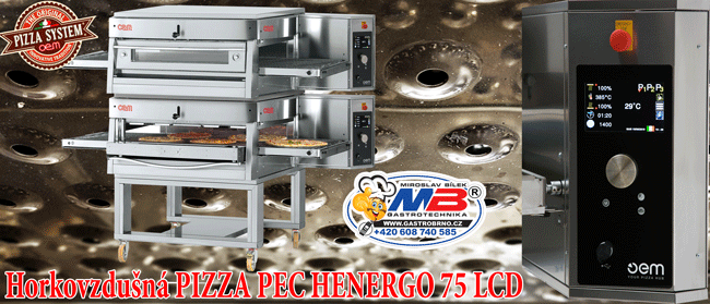 Pásová horkovzdusna pizza pec Henergo 75 LCD