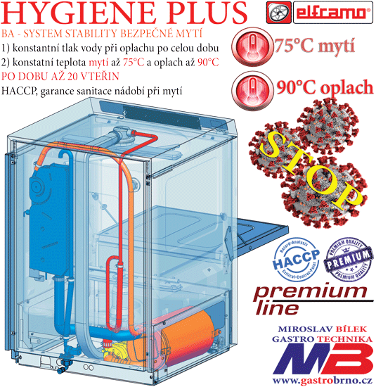 Bezpecné mytí profi myčky Hygiene Plus Elframo