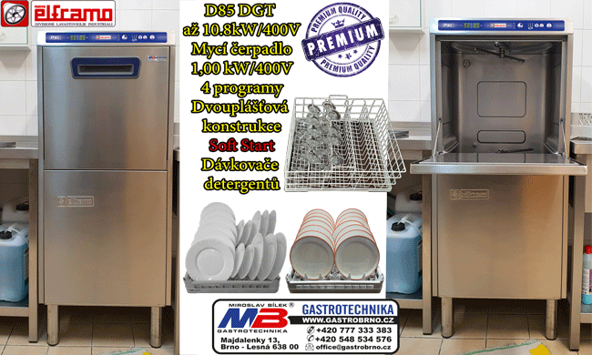 Profi mycka D85DGT gastro mycka skla a talířů Profi mycka D85DGT gastro mycka skla a talířů
