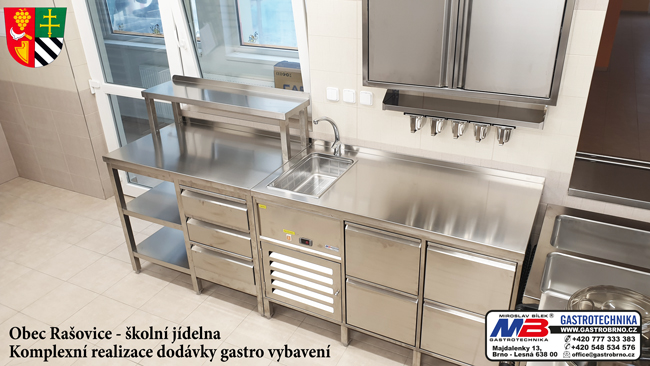 Školní jídelna v základní škole Rašovice úsek zpracování čisté zeleniny
